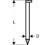 Гвозди с D-образной головкой в обойме под углом 34°, покрыты смолой, гладк.